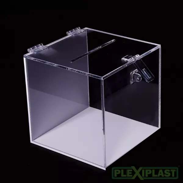 Double color moneybox with acrylic hasp