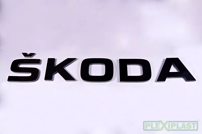 Acrylic channel letters Škoda logo
