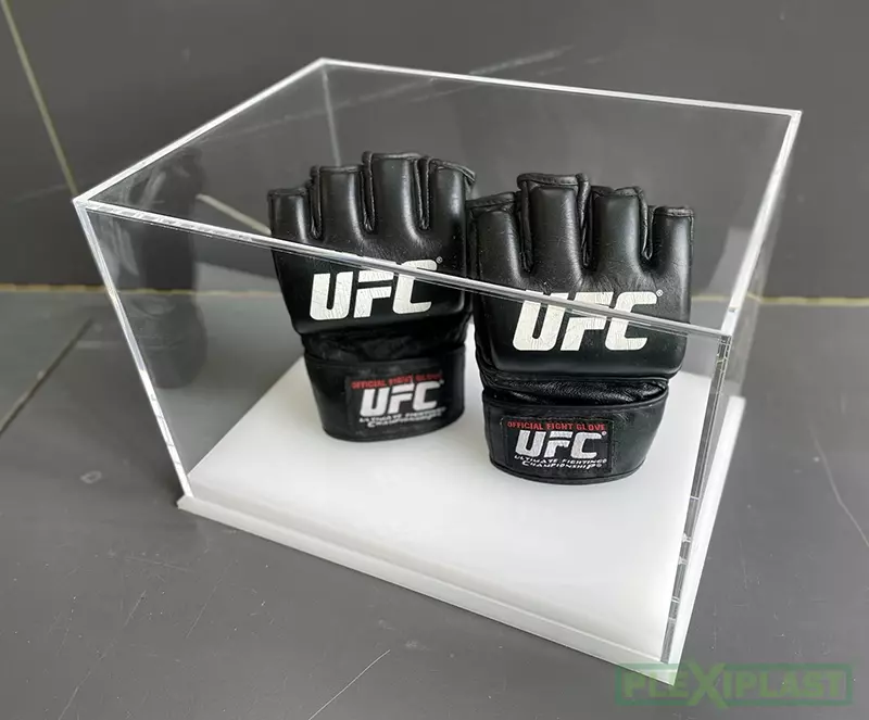 Plexiglas display case for gloves