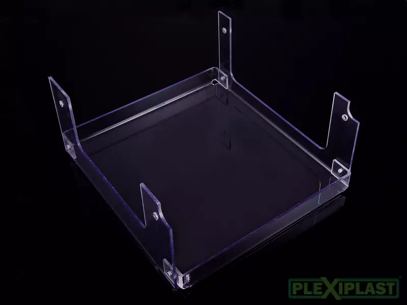 Acrylic shield fabrication - finished shield, after flexion