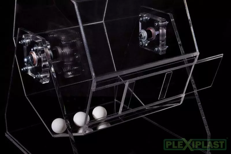 Detail of balls inside lottery draw machine