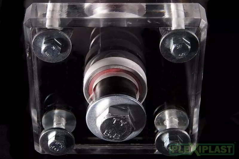 Detail of lottery draw machine axis