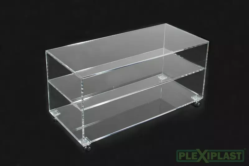 Multipurpose acrylic table with built-in shelf