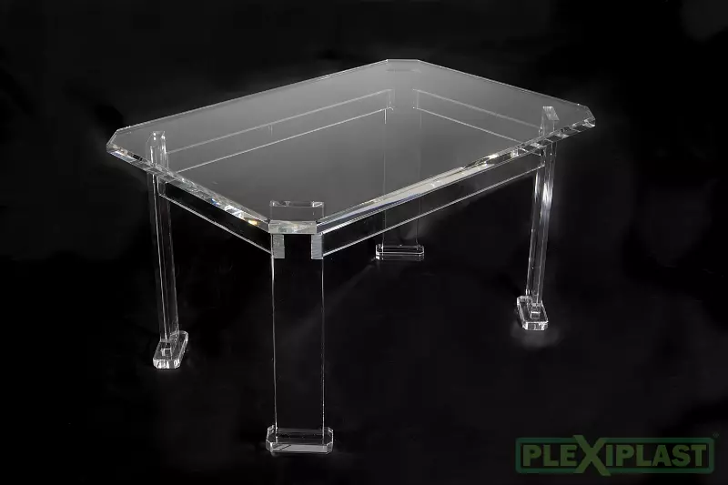 Acrylic table made of thick material