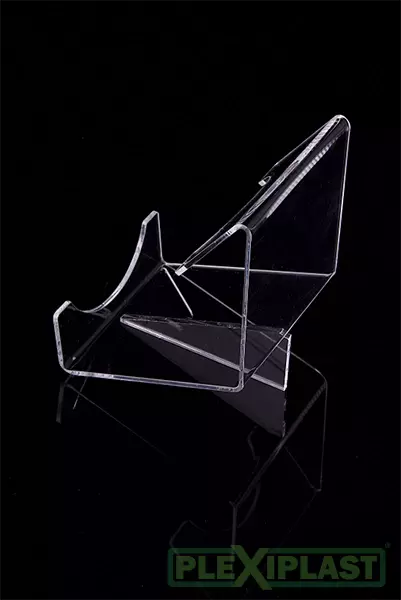 Display stand made of bended acrylic for presentation of cosmetic products