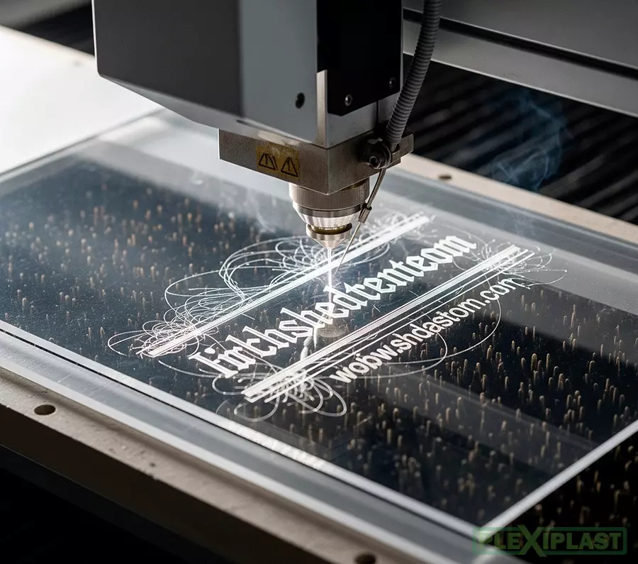 Engraving of plexiglass plate