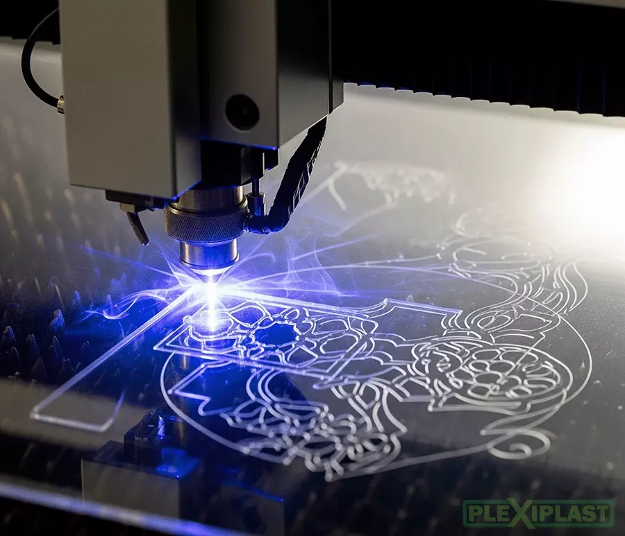 Burning a logo into a plexiglass plate