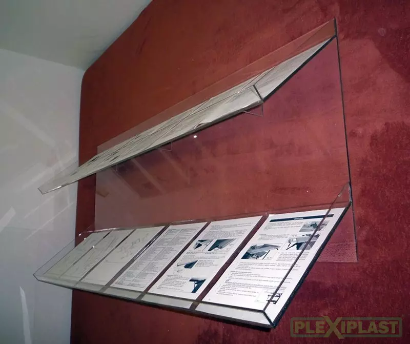 Brochure holder made of clear acrylic