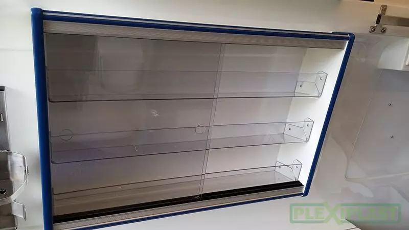 Acrylic cabinets in ambulance vehicle